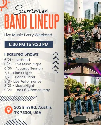 Summer Band Lineup Event Flyer Template