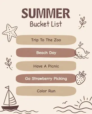 Summer Bucket List Poster Template