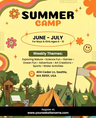 Summer Camp Adventure Flyer Template