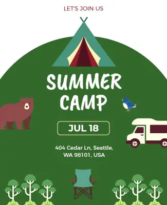 Summer Camp Event Poster Template