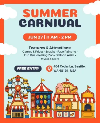 Summer Carnival Event Flyer Template