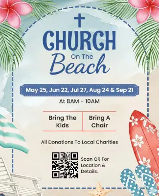 Summer Church on the Beach Flyer Template