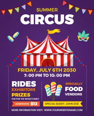 Summer Circus Event Promotion Flyer Template