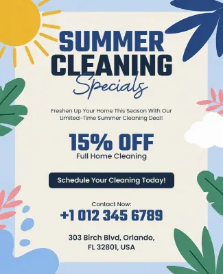 Summer Cleaning Specials Discount Flyer Template