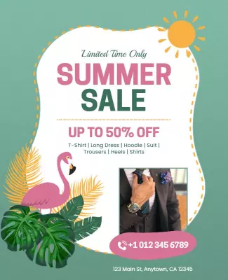 Summer Clothing Sale Promotion Flyer Template