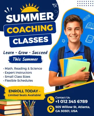 Summer Coaching Classes Promotional Flyer Template