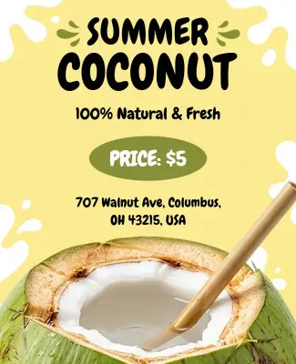 Summer Coconut Promotion Flyer Template