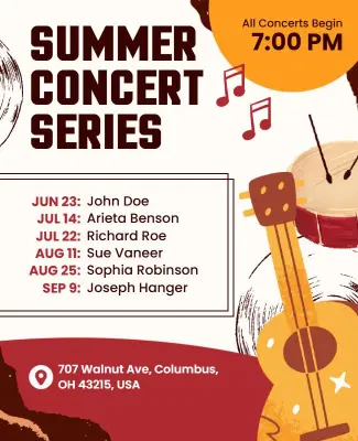 Summer Concert Series Event Flyer Template