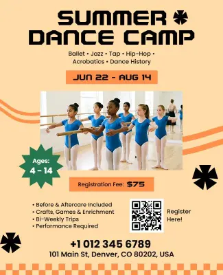 Summer Dance Camp Flyer Template