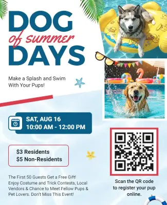 Summer Dog Swim Gathering Flyer Template