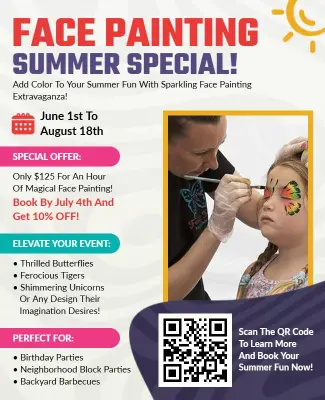 Summer Face Painting Special Event Flyer Template