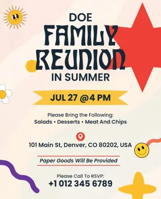 Summer Family Reunion Poster Template