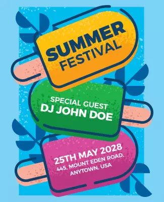 Summer Festival Event Announcement Flyer Template