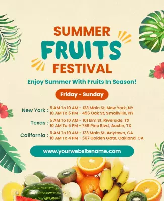 Summer Fruits Festival Event Flyer Template