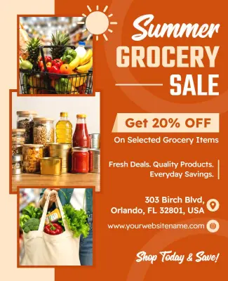 Summer Grocery Sale Promotion Flyer Template