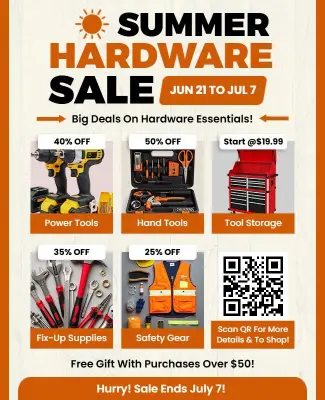 Summer Hardware Sale Promotional Flyer Template