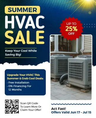 Summer HVAC Sale Discount Promotion Flyer Template