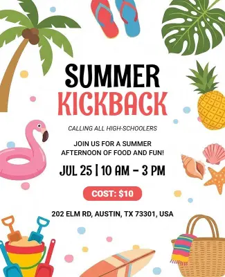 Summer Kickback Event Flyer Template