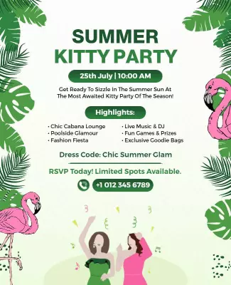 Editable Kitty Party Flyer Templates for Invites & Events