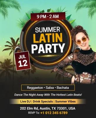 Summer Latin Party Event Flyer Template