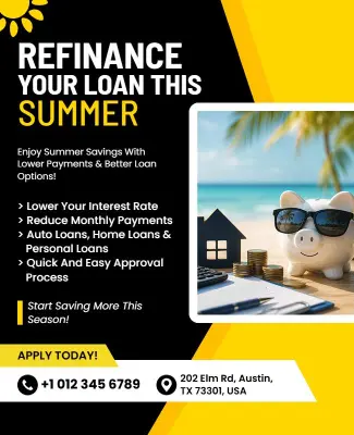 Summer Loan Refinancing Promotion Flyer Template