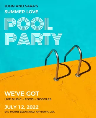 Summer Love Pool Party Flyer Template