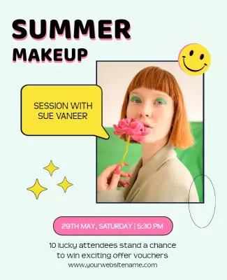 Summer Makeup Workshop Session Flyer Template