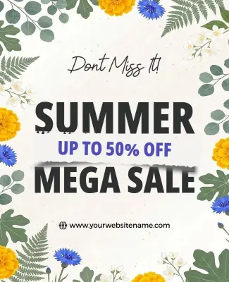 Summer Mega Sale Discount Flyer Template