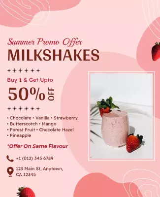 Summer Milkshake Promotional Offer Flyer Template