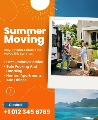 Summer Moving Services Flyer Template
