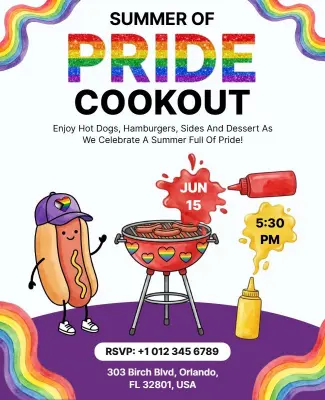 Summer Pride Cookout Event Flyer Template