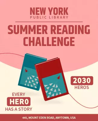 Summer Reading Challenge Library Event Flyer Template