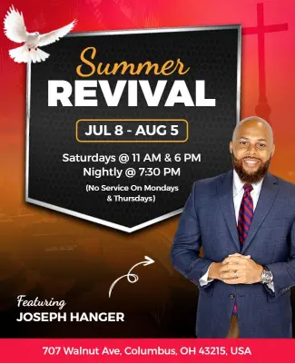 Summer Revival Church Event Flyer Template