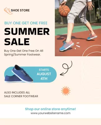 Summer Shoe Store Sale Promotion Flyer Template