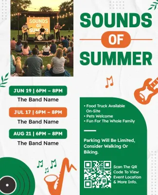 Summer Sounds Band Performance Flyer Template