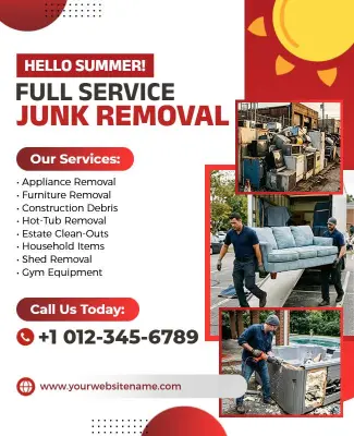 Summer Special Junk Removal Service Flyer Template