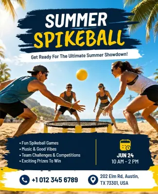 Summer Spikeball Tournament Event Flyer Template