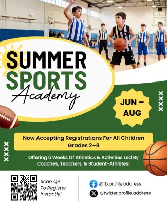 Summer Sports Academy Registration Flyer Template