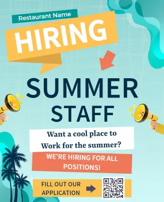 Summer Staff Hiring Event Flyer Template