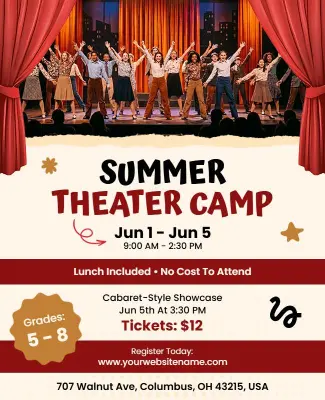 Summer Theater Camp Event Flyer Template