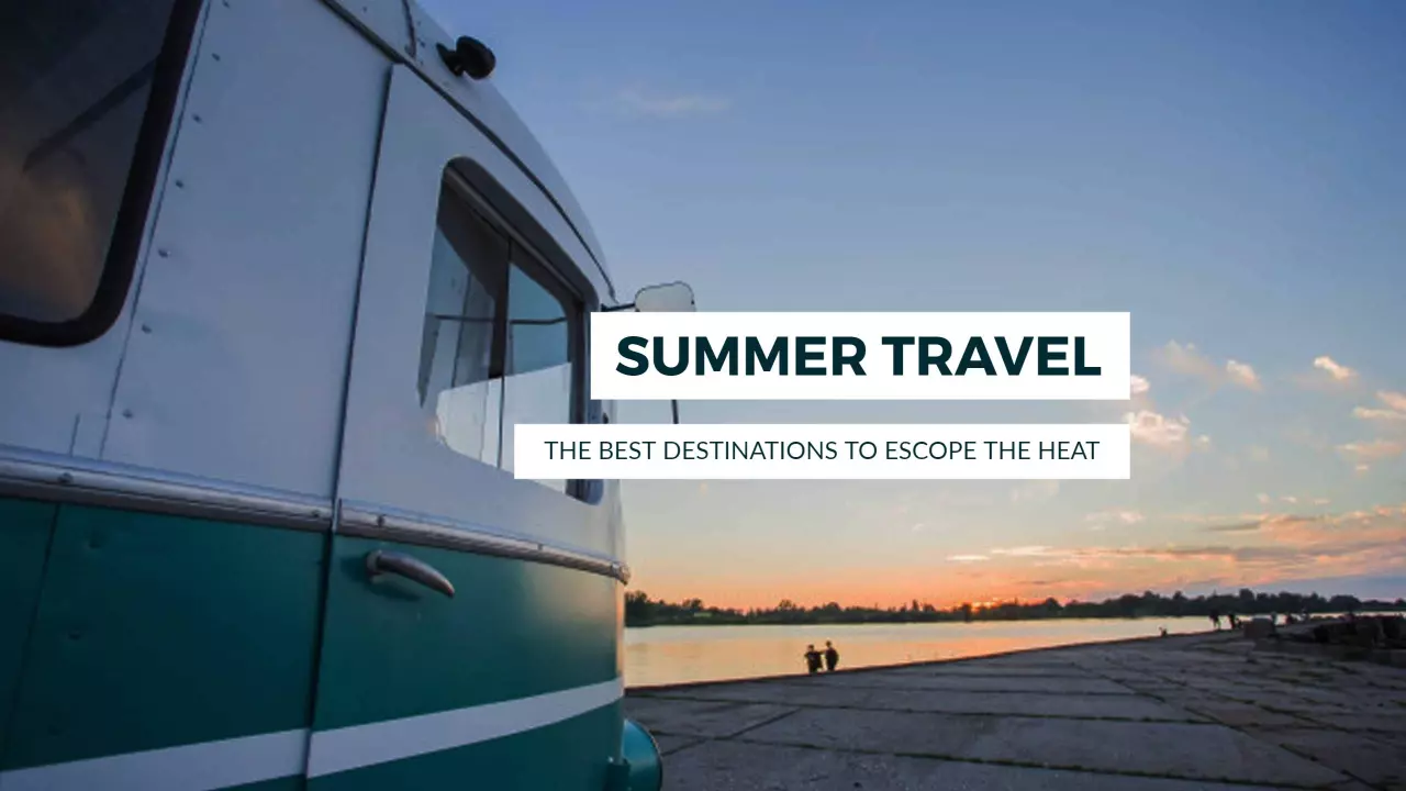 Summer Travel Destinations with Scenic Ocean View Banner Template