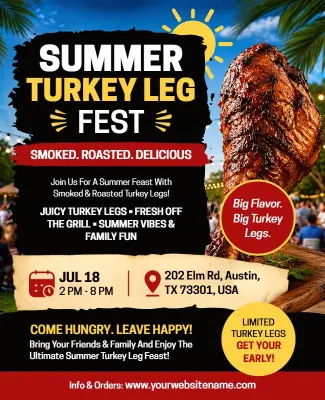 Summer Turkey Leg Fest Event Flyer Template
