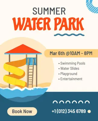 Summer Water Park Adventure Flyer Template
