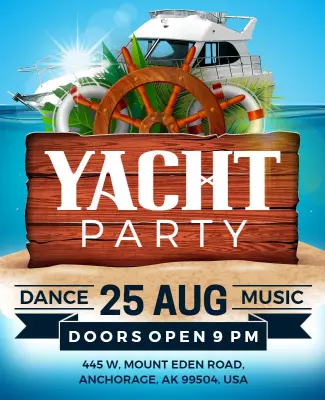 Summer Yacht Party Celebration Flyer Template