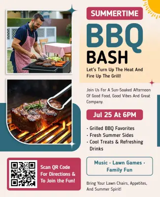 Summertime Backyard BBQ Bash Flyer Template