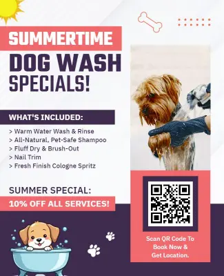 Summertime Dog Wash Promotion Flyer Template