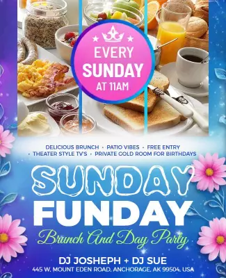 Sunday Brunch and Day Party Flyers Template