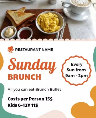 Promotional Sunday Brunch Buffet Flyer Template