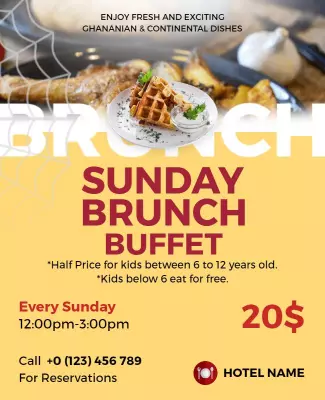Sunday Brunch Buffet Promotional Flyer Template