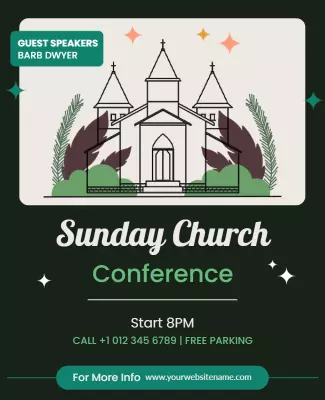 Sunday Church Conference Event Flyer Template